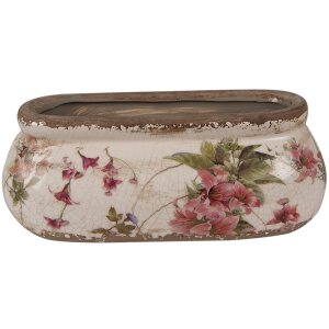 Clayre & Eef 6CE1603S Maceta de interior Rosa Beige...