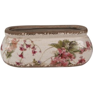 Clayre & Eef 6CE1603S Maceta de interior Rosa Beige 18x7x7 cm
