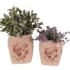 Clayre & Eef 6CE1604S Maceta de interior rosa 12x12x14 cm