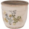 Clayre & Eef 6CE1607M Maceta para Interior Beige Amarillo Ø 16x14 cm