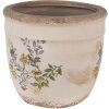 Clayre & Eef 6CE1607M Maceta para Interior Beige Amarillo Ø 16x14 cm