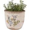 Clayre & Eef 6CE1607S Maceta para Interior Beige Amarillo Ø 13x11 cm