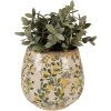 Clayre & Eef 6CE1608L Maceta para Interior Beige Amarillo Ø 18x17 cm