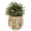 Clayre & Eef 6CE1608M Maceta para Interior Beige Amarillo Ø 15x15 cm