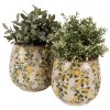 Clayre & Eef 6CE1608M Maceta para Interior Beige Amarillo Ø 15x15 cm