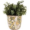 Clayre & Eef 6CE1609S Maceta para Interior Beige Amarillo Ø 13x12 cm