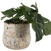Clayre & Eef 6CE1610M Maceta Beige Amarillo Ø 18x16 cm Cerámica Estilo Campestre