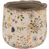 Clayre & Eef 6CE1610S Maceta para Interior Beige Amarillo Ø 14x12 cm