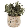 Clayre & Eef 6CE1610S Maceta para Interior Beige Amarillo Ø 14x12 cm