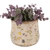 Clayre & Eef 6CE1610XS Maceta para Interior Beige Amarillo Ø 11x10 cm