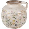 Clayre & Eef 6CE1611L Jarra Decorativa Beige Amarillo Ø 17x16 cm