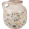 Clayre & Eef 6CE1611M Jarra Decorativa Beige Amarillo Ø 12x14 cm
