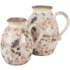 Clayre & Eef 6CE1613L Jarra decorativa Beige Rosa 20x16x22 cm Estilo campestre