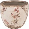 Clayre & Eef 6CE1615S Maceta para Interior Beige Rosa Ø 13x11 cm