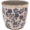 Clayre & Eef 6CE1619L Maceta para Interior Beige Azul Ø 17x16 cm