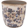 Clayre & Eef 6CE1619M Maceta Cerámica Beige Azul Ø 14x14 cm