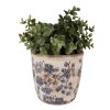 Clayre & Eef 6CE1619M Maceta Cerámica Beige Azul Ø 14x14 cm
