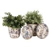 Clayre & Eef 6CE1619M Maceta Cerámica Beige Azul Ø 14x14 cm