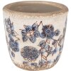 Clayre & Eef 6CE1619S Maceta para Interior Beige Azul Ø 13x12 cm