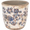 Clayre & Eef 6CE1619XS Maceta para Interior Beige Azul Ø 11x10 cm