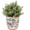 Clayre & Eef 6CE1619XS Maceta para Interior Beige Azul Ø 11x10 cm