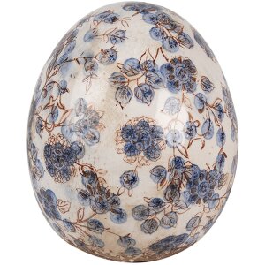 Clayre & Eef 6CE1620S Huevo Decorativo Beige Azul...