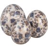 Clayre & Eef 6CE1620S Huevo Decorativo Beige Azul Ø 9x12 cm Cerámica Estilo Campestre