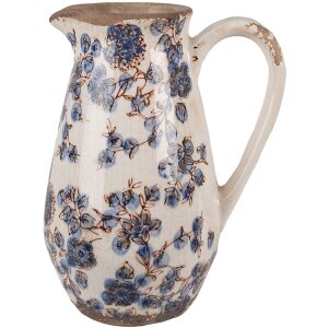 Clayre & Eef 6CE1621S Jarra Decorativa Beige Azul...