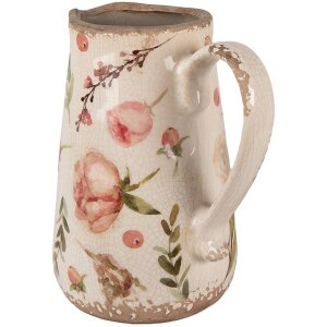 Clayre & Eef 6CE1624M Jarra decorativa Beige Rosa 17x12x18 cm