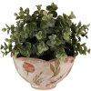 Clayre & Eef 6CE1626S Maceta Beige Rosa Ø 16x9 cm Cerámica Estilo Campestre