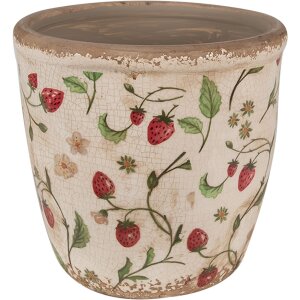 Clayre & Eef 6CE1631L Macetero Beige Rojo Ø...