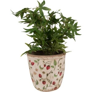 Clayre & Eef 6CE1631L Macetero Beige Rojo Ø...