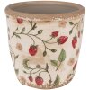 Clayre & Eef 6CE1631M Maceta Interior Beige Rojo Ø 14x13 cm Estilo Campestre