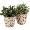 Clayre & Eef 6CE1631M Maceta Interior Beige Rojo Ø 14x13 cm Estilo Campestre