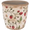 Clayre & Eef 6CE1631S Maceta para Interior Beige Rojo Ø 13x13 cm