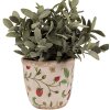 Clayre & Eef 6CE1631XS Macetero para Interior Beige, Rojo Ø 11x10 cm