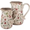 Clayre & Eef 6CE1633L Jarra Decorativa Cerámica Rojo Beige 21x15x23 cm Estilo Campestre
