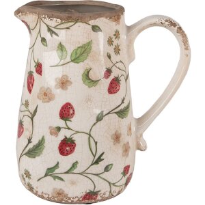 Clayre & Eef 6CE1633M Jarra Decorativa Beige Rojo...
