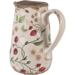 Clayre & Eef 6CE1633M Jarra Decorativa Beige Rojo 17x12x18 cm