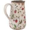 Clayre & Eef 6CE1633M Jarra Decorativa Beige Rojo 17x12x18 cm