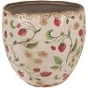 Clayre & Eef 6CE1634L Macetero para Interior Beige Rojo Ø 18x18 cm