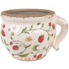 Clayre & Eef 6CE1635 Maceta Cerámica Beige Rojo 17x14x12 cm Estilo Campestre