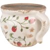 Clayre & Eef 6CE1635 Maceta Cerámica Beige Rojo 17x14x12 cm Estilo Campestre