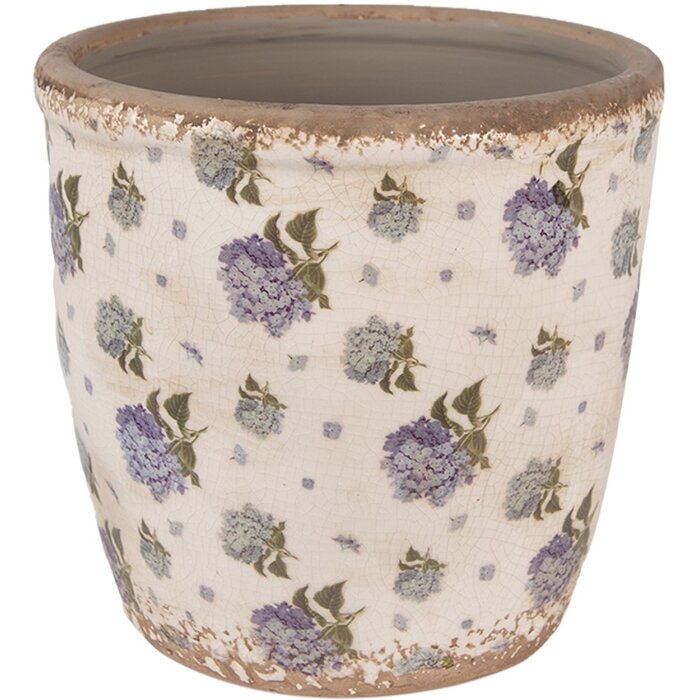 Clayre & Eef 6CE1638L Maceta de interior Beige Azul Ø 16x16 cm