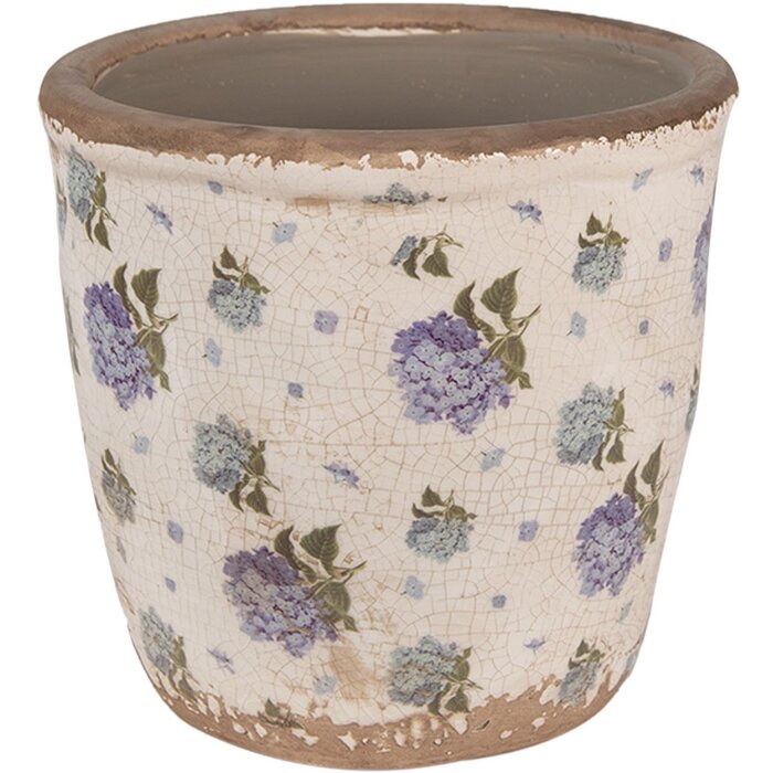 Clayre & Eef 6CE1638M Maceta de interior Beige Azul Ø 14x13 cm