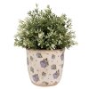 Clayre & Eef 6CE1638S Maceta para Interior Beige Azul Ø 13x12 cm