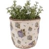 Clayre & Eef 6CE1638XS Maceta para Interior Beige Azul Ø 11x10 cm