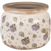 Clayre & Eef 6CE1639L Maceta Beige Azul Ø 20x15 cm Cerámica Estilo Campestre