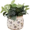 Clayre & Eef 6CE1639L Maceta Beige Azul Ø 20x15 cm Cerámica Estilo Campestre