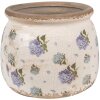 Clayre & Eef 6CE1639M Maceta Beige Azul Ø 16x13 cm Cerámica Estilo Campestre